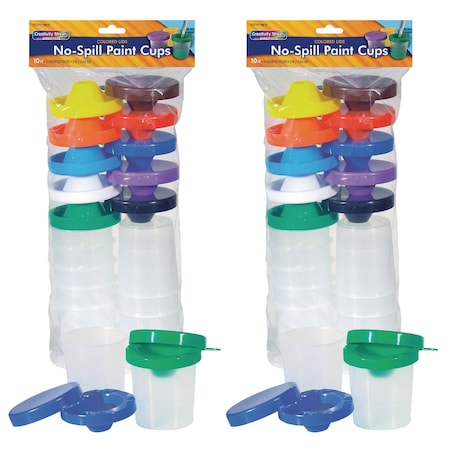 No Spill Paint Cups Dual Lid Storage Cups, PK20